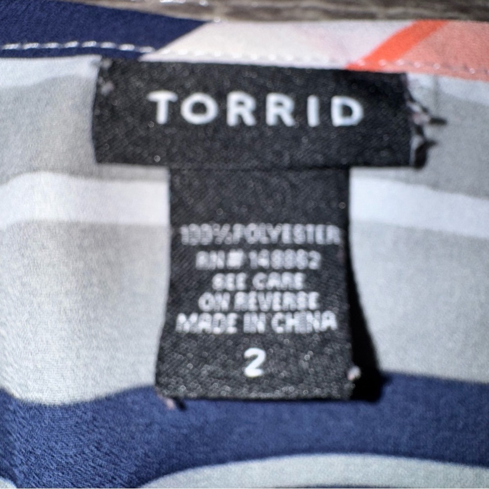 *3 for $15* Torrid Striped Tank Top Blue/ Orange Lightweight Size 2/2X - Picture 6 of 13